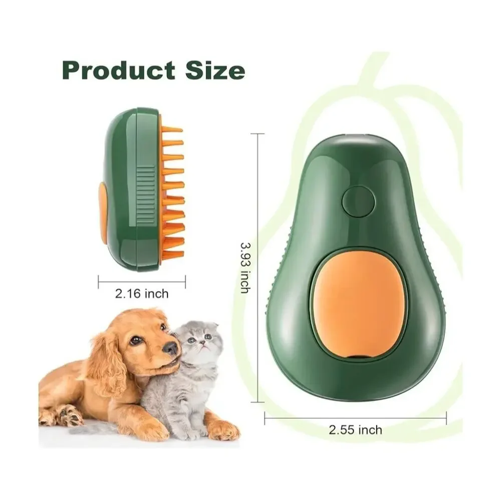 3-In-1 Steam Brush for Cat and Dog Deshedding Portable Pet Hair Removal Tool New